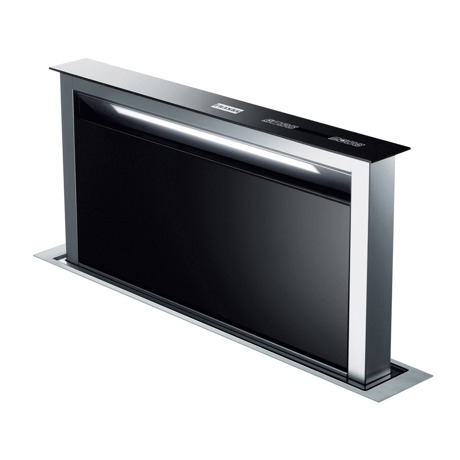 Hota Franke Down Draft FDW 908 IB XS, Incorporabila in blat, Intensiv 670 m3/h, 1 motor, 88 cm, Sticla neagra/Inox